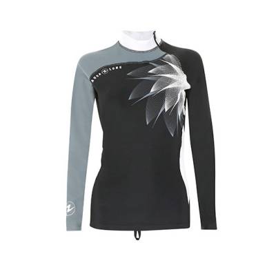 AQUALUNG Women Rash Guards - Black Ice - Front - Phuket Dive Tours