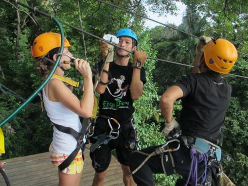 Park Tour guides hook you onto the lines