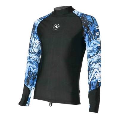 Aqualung Camo men rash guard long sleeve Black Blue