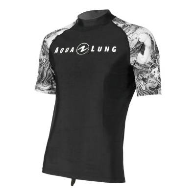 Aqualung rash guard Camo mens black short sleeve