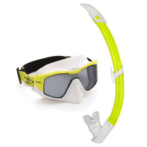 Versa diving mask and snorkel set Combo White yellow