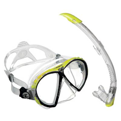 Aqualung Favola Zephyr diving snorkeling combo mask and snorkel set lime