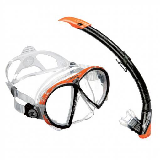 Aqualung Favola Zephyr diving snorkeling combo mask and snorkel set Orange