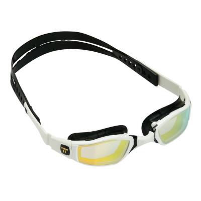 NINJA swimming goggles gold titanium mirror white frame black strap