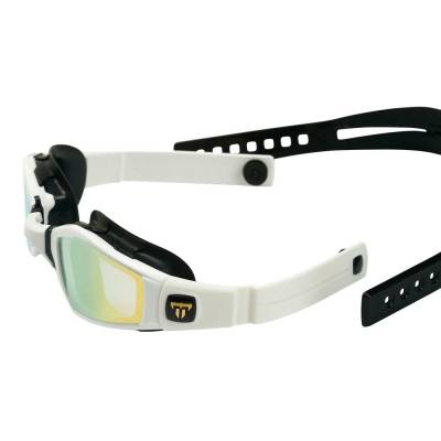 NINJA swimming goggles gold titanium mirror white frame black strap