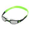 NINJA swimming goggles mirror lens black frame lime strap