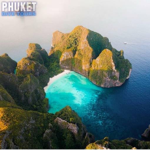 Phi Phi Islands maya bay drone image