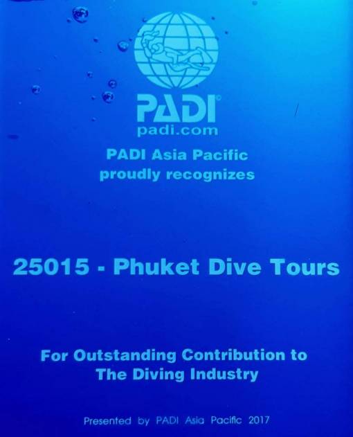Phuker Scuba diving resort award 2017