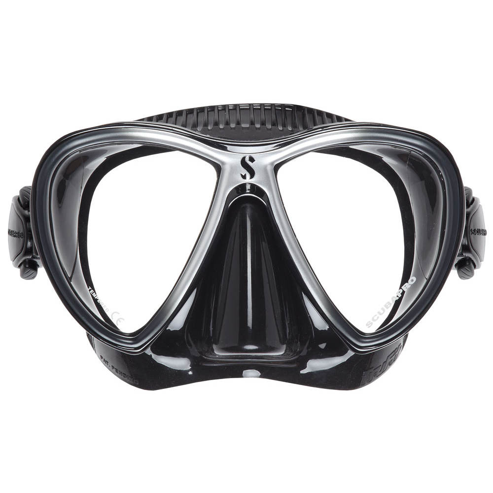 W/MIRRORED LENS Black/SILVER SCUBAPRO NEW SYNERGY TWIN DIVE MASK 