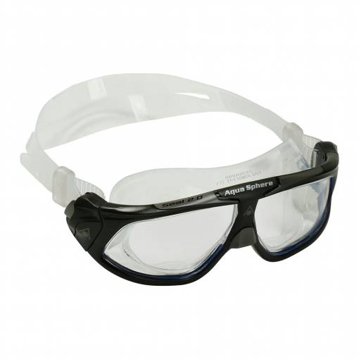 Seal swimming goggles clear lens black and grey frame