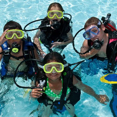 The PADI Seal Team is for young children who are looking for action-packed fun time in a pool learning to scuba dive while completing exciting Aqua-Missions.