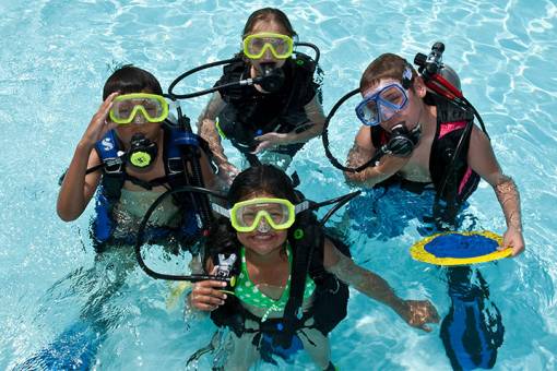 The PADI Seal Team is for young children who are looking for action-packed fun time in a pool learning to scuba dive while completing exciting Aqua-Missions.