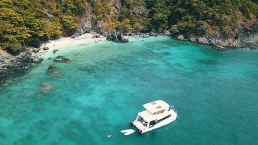 Scuba diving at coral island