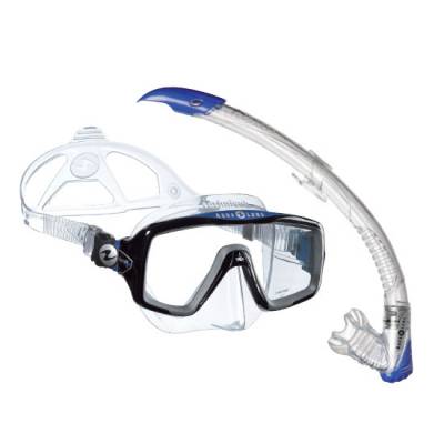 Aqualung Ventura Zephyr diving snorkeling mask and snorkel set Blue