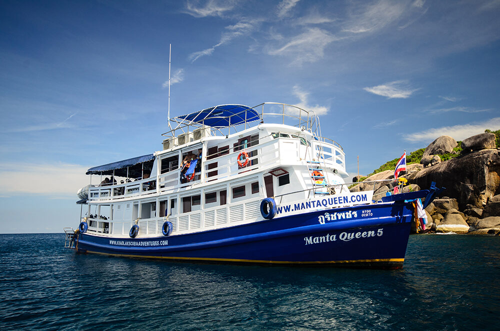 manta queen 5 moored in the similan islands