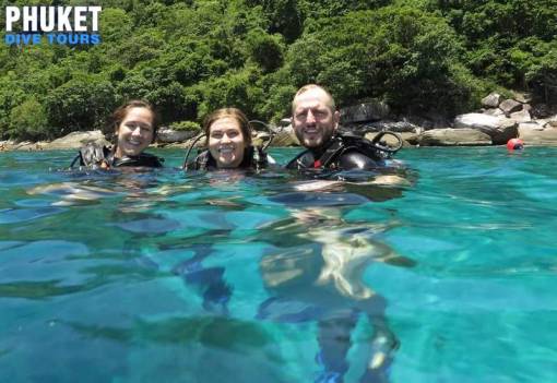 scuba divers at racha noi island