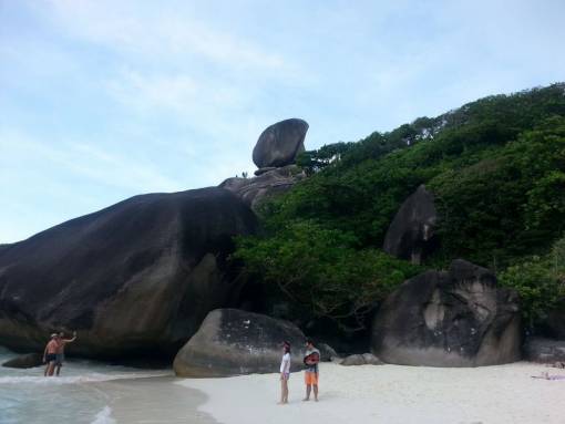 view of sail rock from the beach similan islands
